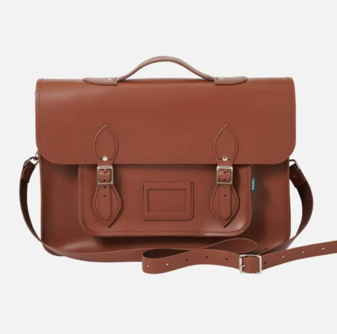 Leather Satchel Backpack - Chestnut Brown