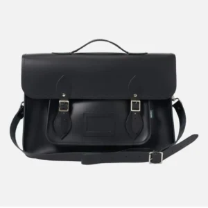 Leather Satchel Backpack - Black
