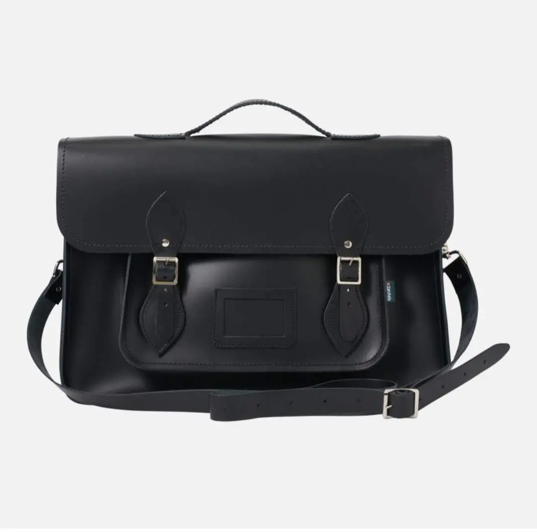 Leather Satchel Backpack - Black