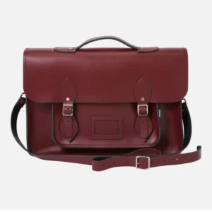 Leather Satchel Backpack - Marsala Red