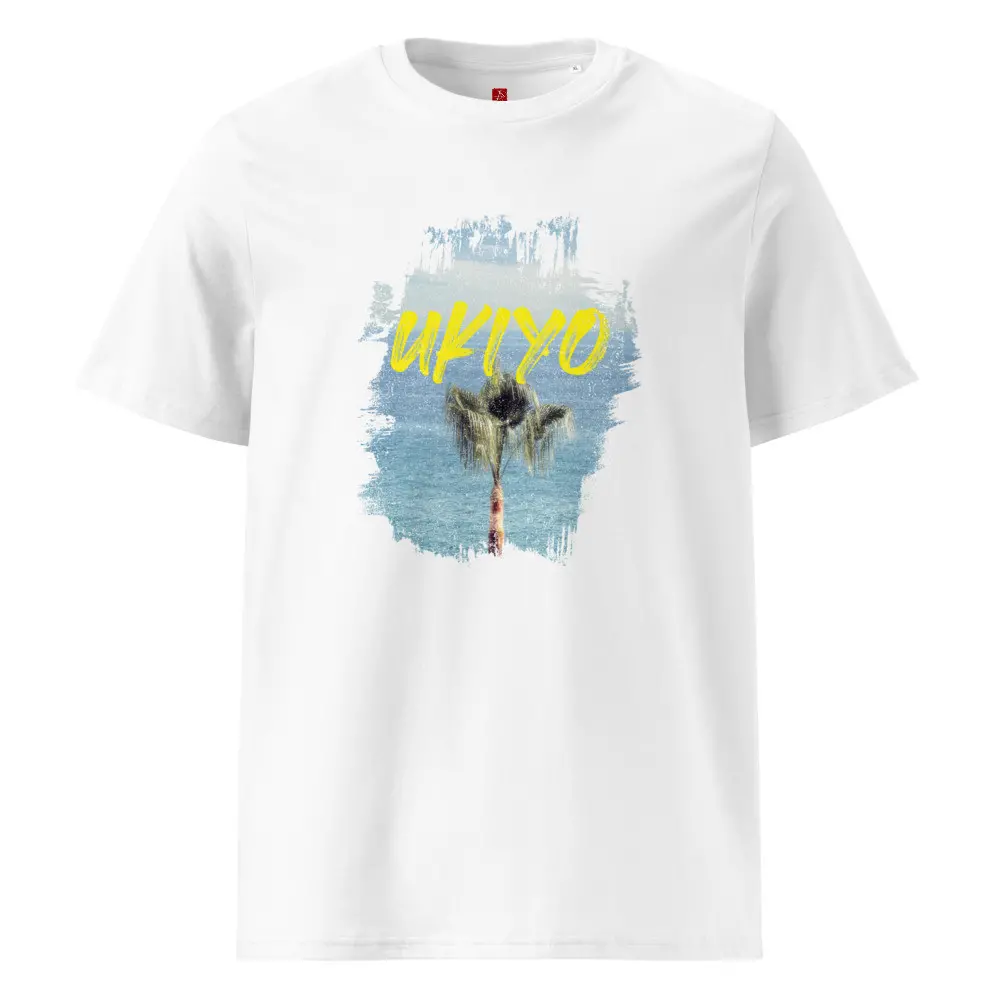 "Ukiyo Palm Escape" Unisex Organic Cotton T-Shirt Japanese Zen Design - Image 2