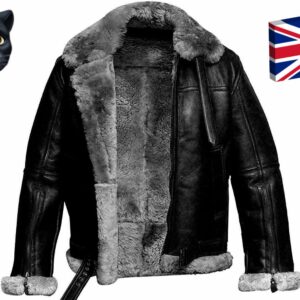 Men's B3 Aviator Pilot Shearling Sheepskin Leather Bomber Jacket Flying Coat Men | BOHRI SPORTS